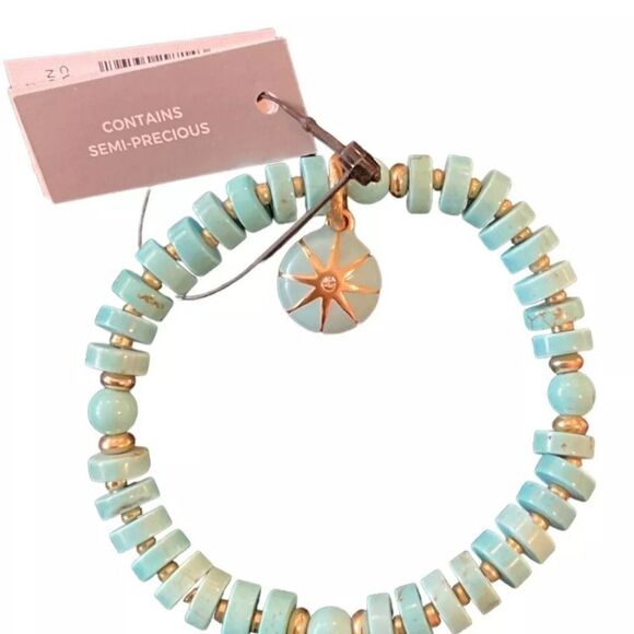 Chico’s Turquoise Agate Drop Off Stretch Bracelet NWT - Picture 4 of 4